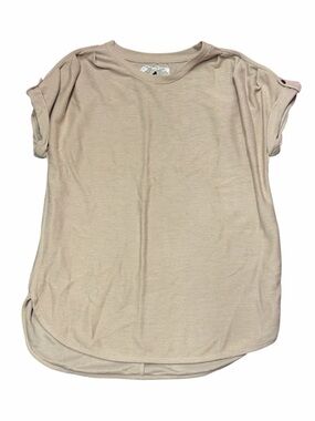Cupio Beige Roll Sleeve Crewneck Tee Size Medium